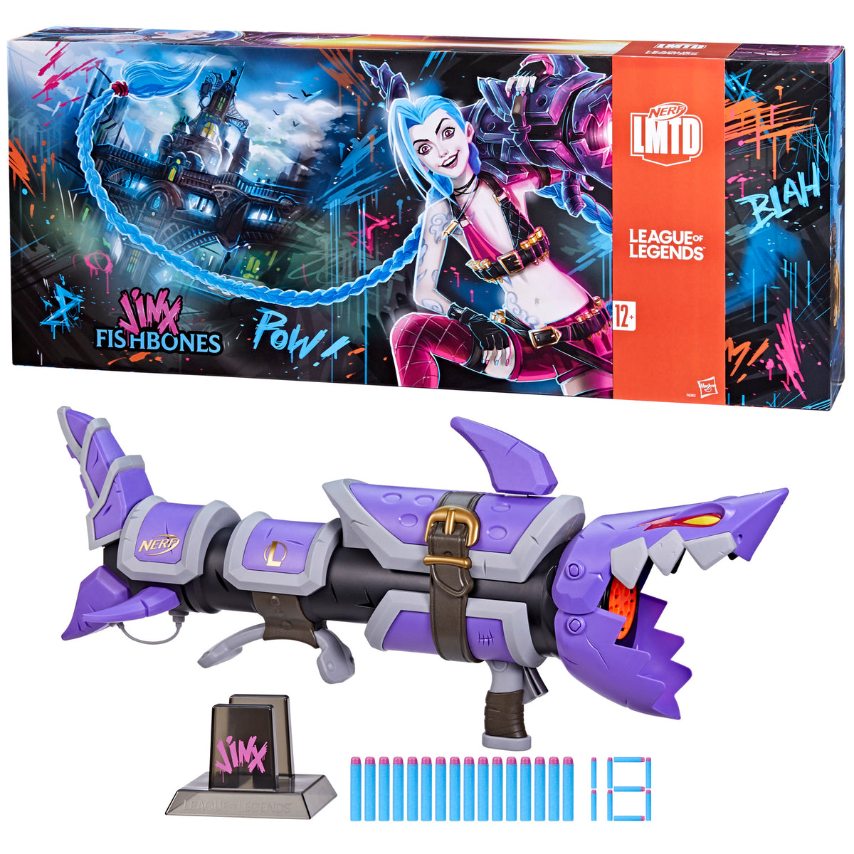 Nerf LMTD League of Legends Jinx Fishbones Blaster – Hasbro Pulse - UK