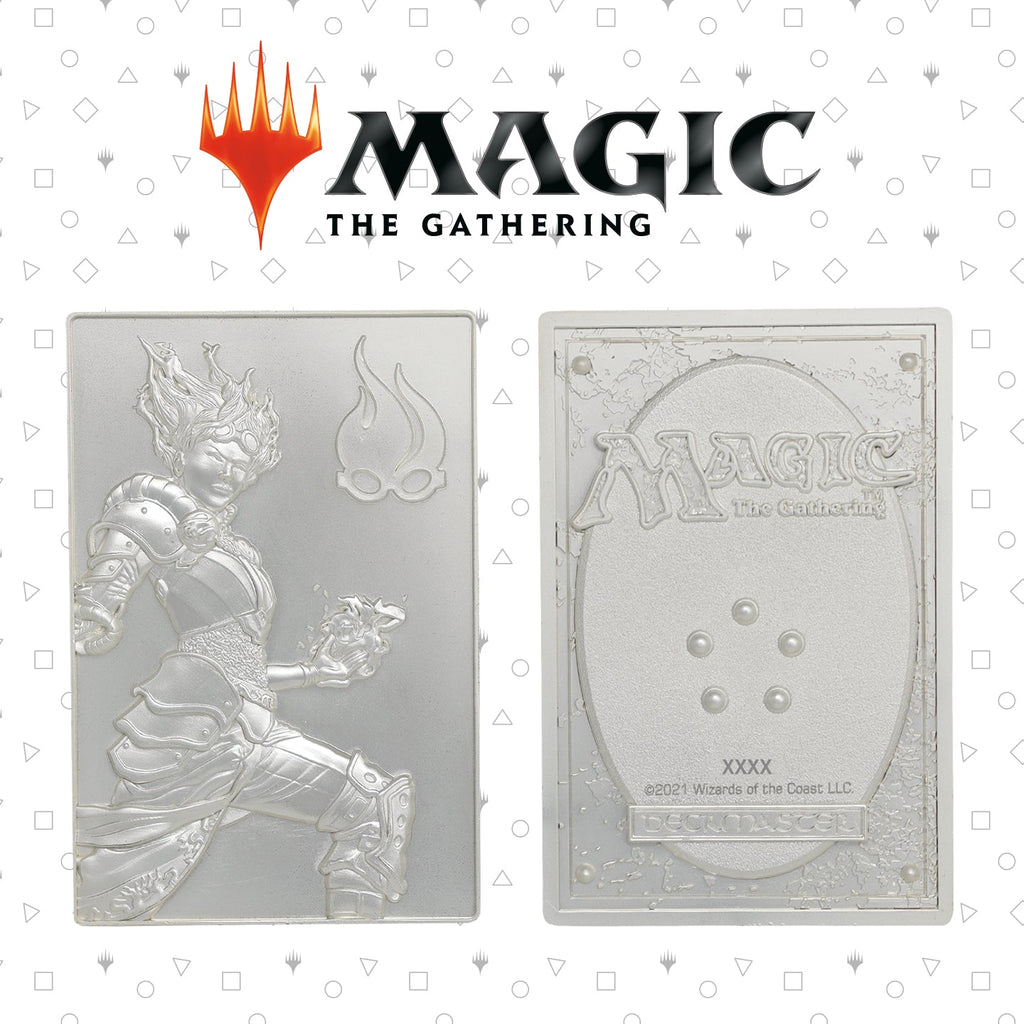 Magic the Gathering Plaque de collection Chandra Nalaar édition limitée en métal plaqué argent .999  